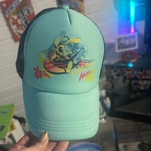 Disney Stitch Surfing Kids Hat - Blue and Black
